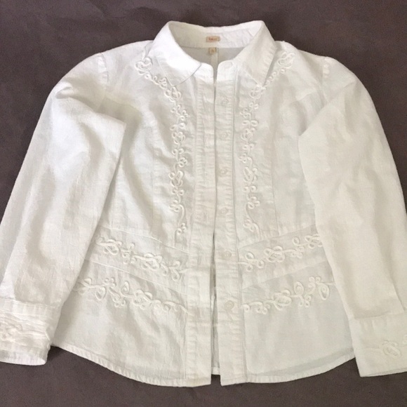 Reba Jackets & Blazers - Reba White 100% Cotton Jacket Size L